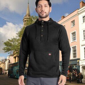 Wrangler Workwear Men's Sweater Fleece Mock Neck Hoodie Size 2XL